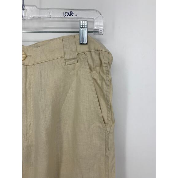 Vintage INC International Concepts Linen Cargo Pants Womens Sz Small Beige - Picture 2 of 4